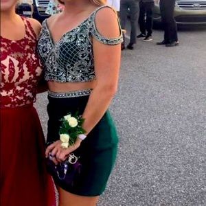 green sherri hill homecoming dress